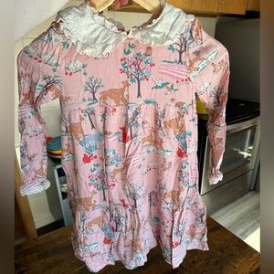 Adorable, whimsical, and comfy Mini-Boden Woodland themed girls 7/8 dress.